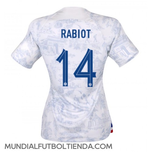 Camiseta Francia Adrien Rabiot #14 Segunda Equipación Replica Mundial 2022 para mujer mangas cortas